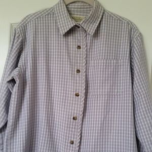 Twill Checked Button-Front Shirt Size S